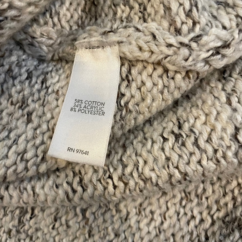 Pure Jill J Jill Womens XL‎ Mock Neck Marled Knit Sweater Oatmeal Grey Cozy - Picture 4 of 7